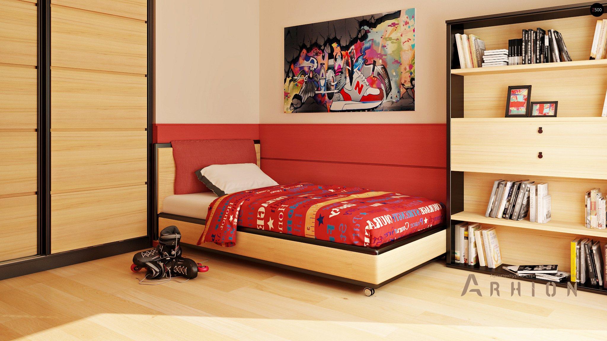 7. Проект двухэтажного дома в современном стиле с четырехскатной, Zx24 dk, площадью - 163 кв c терассой, балконом, гаражом